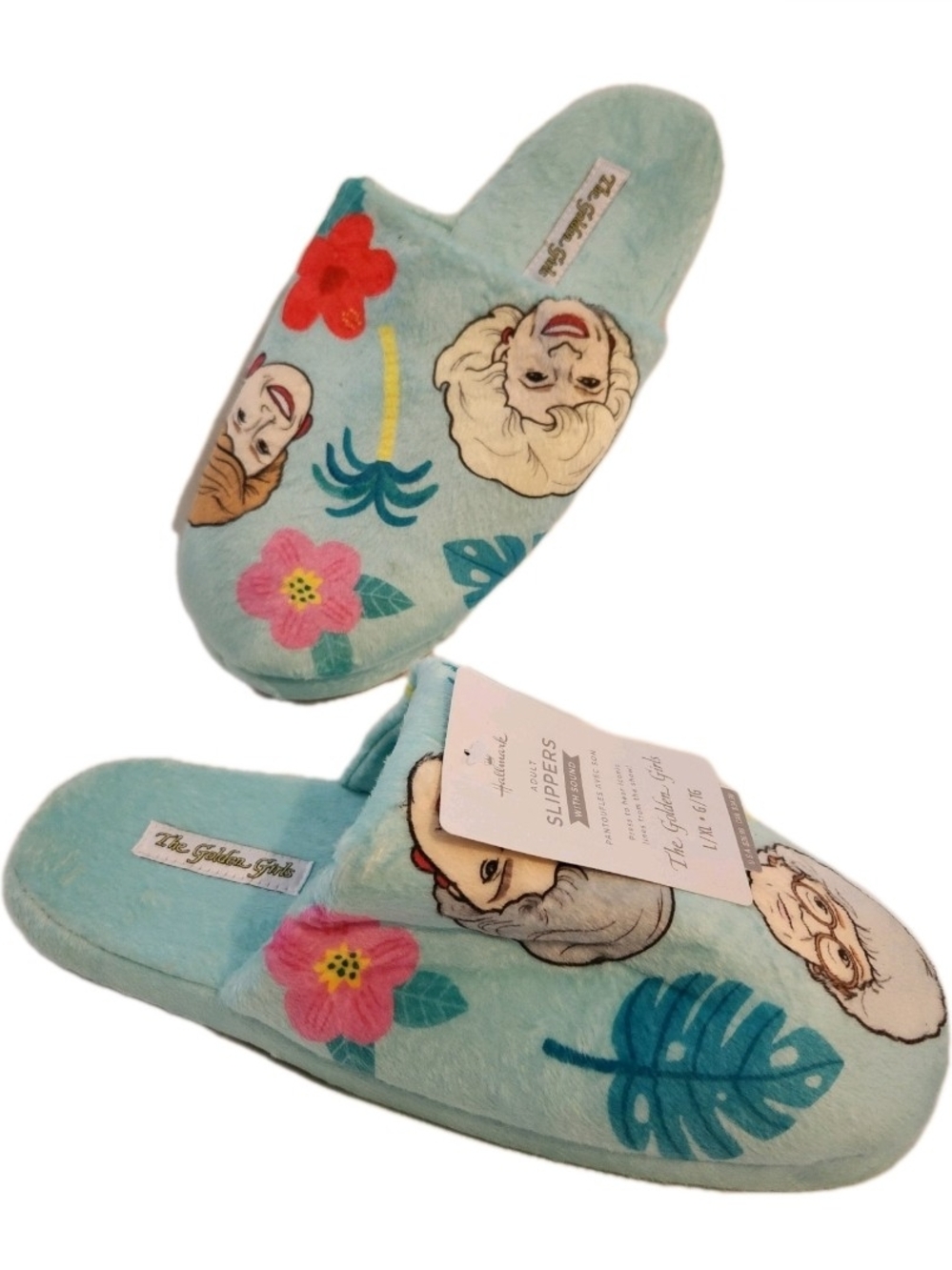 Hallmark The Golden Girls Bedroom House Shoes Slide Slippers Size L/XL